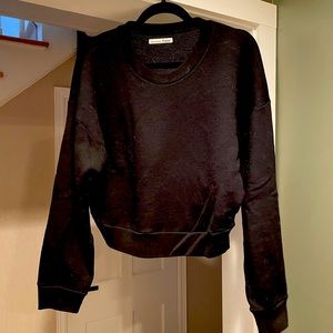 Reformation black cropped sweatshirt